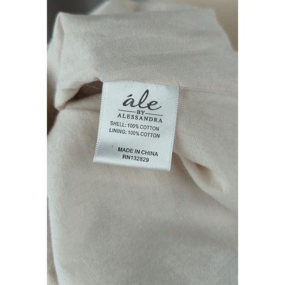 Ale by Alessandra Bruna Mini Dress Beige Boho Pom Pom Tassel Beach Revolve XS - Picture 6 of 6